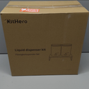 2 PCS 1 Gallon Glass Drink Dispenser for Parties. 2 Glass Beverage Dispenser with Bamboo Stand,18/8 Stainless Steel Spigot and Bamboo Lid, 8 Waterproof Labels.Usde as Lemonade,Iced& Hot Drinks.