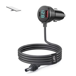 Starlink Mini Car Adapter Cable, 12V-24V USB C Charger 3-in-1 USB-C Port, USB-A Port and DC Male Connector PD/QC Fast Charging Power Adapter with Digital Display for Trucks, RV (Style A,10 FT)