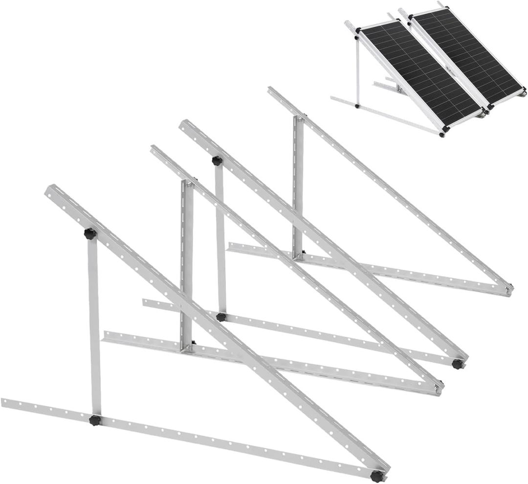 45 Inch 2 Sets Solar Panel Mounting Brackets Kit 0-90 Adjustable Solar Panel Tilt Mount Brackets for 100-400W Panels Windproof for Roof,RV,Ground,Boat and Off-Grid. (2Sets)