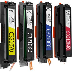 C3210K0 C3210C0 C3210M0 C3210Y0 Toner Cartridges (4-Pack, 1BK/1C/1M/1Y) Replacement for Lexmark C3224dw C3326dw C3426dw MC3224dwe MC3224i MC3326adwe MC3326i MC3426adw MC3426i (Without Chip)