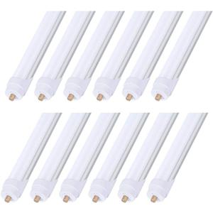 8ft LED Bulbs,12 Pack 96" 45W FA8 Single Pin LED Tube Lights 5400LM, 6000k, Milky Cover, F96T12 Bulb Fluorescent Replacement, Ballast Bypass