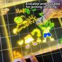 LED Note Board with 7 Colors LED Drawing Board with Stand Light Up Dry Erase Board Acrylic Include Adapter for Kids, Room/Store/Office/Festival/Gift(11.7"x15.8")