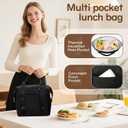 coowoz Lunch Bag for Women Insulated Adult Lunch Tote Cooler Bag loncheras para mujer Lunchbox Lunch bag for Men Work Picnic Office Beach Black