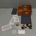 Skylety 8 Pieces Easter Chicken Figurine Chicken Model Playset Farm Action Figures Fences Around Building Blocks Farm Coop Set Birthday Party Present Animal Christmas Easter Gift