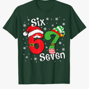 Six Seven Santa Elf Xmas – Funny 67 Meme Christmas Unisex T-Shirt Size M