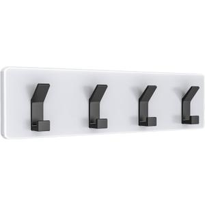 Coat Rack, Clothes Wall Mount Rack, Heavy Duty Wooden Hooks Rack, Wall Coat Hanger for Jackets, Hats, Bags, Umbrellas(White)