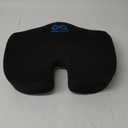 Everlasting Comfort Doctor Recommended Memory Foam Seat Cushion for Office Chairs & Car Seat - Ergonomic Office Desk Accessories for Tailbone Pain Relief, Sciatica & Back Support (Black Executive)