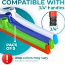 HeloMorSqueegee Broom Scrubbing Brush with Telescopic Long Handle for Garage, Patio, Deck, Tile and Shower (16 Inch (3 Pack))
