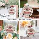 3 x Wedding Gifts for Couples 2025 - Double Layers Mr and Mrs Wood Ornaments, Bridal Shower Gifts for Bride and Newlyweds, Engagement Couple, Just Married Ornament