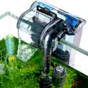 AQQA Aquariums Power Filter 74GPH,External Hang On Fish Tank Sponge Filter with Surface Skimmer,Adjustable Flowrate 3-Step Cascade Aquarium Filtration for Freshwater Saltwater 5-10 Gallon