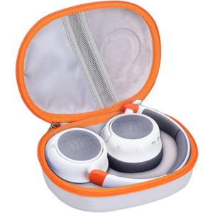 Headphone Case for JBL Junior 470NC/ JR 470 NC/JR 460 NC/Tune 670NC Kids Headphone (Box Only) (Grey-Orange)