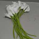 HoveBeaty Calla Lily Bridal Wedding Festival Decor Bouquet Real Touch Latex Flower Bouquet Pack of 20 (Pure White)