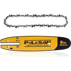 8-Inch Pole Saw Replacement Bar and Chain Combo, Guide Bar DWZCSB8, Compatible with DEWALT DCPS620B DWO1DT608