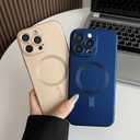 Magnetic Case for iPhone 16 Pro Phone Case for Women, Matte Luxury Soft Metallic Luster Design with Camera Lens Protector, Compatible with Magsafe Case for iPhone 16 Pro 6.3"-Black