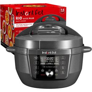 Instant Pot RIO Wide Plus, 9-in-1 Electric Pressure Cooker, 35% Larger Cooking Surface, WhisperQuiet Steam Release, Multi-Cooker, Slow Cook, Rice Maker, Steamer, Saut, Cake, & Warmer, 7.5 Quarts