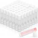 RAINFLOW 50 PCS Lip Balm Tubes - 5 g Twist-up Lip Gloss Balm Containers BPA Free & Leak Free,Clear Empty Lipstick Tubes with White Caps for DIY Homemade Lipsticks,Chapsticks,Solid Perfume,Gifts