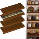 Bamboo Wire Shelf Covers, 34" W x 12" D, 4-Pack, Walnut