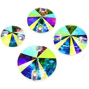DONGZHOU Sew On Rhinestones Round Flat Back Sew On Glass Rhinestone Sewing Crystal Gems Stone Beads for Costume, Clothes, Garments, Dress, Jewelry, Belt, Shoes and DIY Crafts