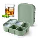 Nbyouw Ice Cube Tray 2 Pack – Stackable Large Silicone Ice Cube Freezer Molds & Easy Release Square Ice Cube Maker with Removable Lid BPA Free for Cocktail,Whiskey，Soup Baby Food