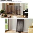 Dog Gate for Doorways 32" Tall Freestanding Dog Gate for Stair Foldable Pet Gate for Dogs Indoor (Brown,3 Panel)