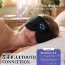 Sleep Mask Bluetooth Sleeping Headphones, 3D Contoured Gentle Pressure Sleep Mask Headphones Wireless with Ultra-Thin HD Stereo Speakers,Perfect for Side Sleepers,Naps,Yoga, Air Travel,Cool Gadgets