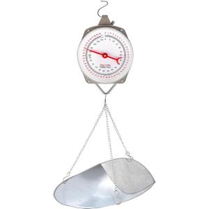 1 Set 110 lbs Large Display Hanging Scale with Scale Scoop Kitchen Dial Weight Scale Silver Industrial Spring Scales for Shopping Traveling Food Produce Weighing
