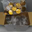 Zhehao 24 Pcs Glass Candle Jars with Lids Bulk, Round Empty Candle Container Tins, Dishwasher Safe and Leakproof DIY Crafts(Amber,Gold,4 oz)