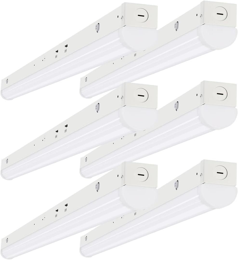 4FT LED Linear Light Fixtures, 50/40/30W 35/40/5000K CCT Adjustable, 4 LED Strip Light for Office, Garage, Warehouse, 4 Feet LED Shop Lights, UL Listed, 6Pack