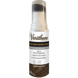 Varathane 368029 Less Mess Wood Stain and Applicator, 4 oz, Dark Walnut