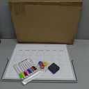 Dry Erase White Board, 16X12IN Magnetic Desktop Whiteboard Calendar with Stand, 8 Markers, 4 Magnets, 1 Eraser, Portable Double-Sided White Board Easel for Kids Memo to Do List Desk