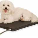 K&H Pet Products Lectro-Kennel Heated Outdoor Dog Pad, Durable Rigid ABS Plastic Waterproof Heated Pad for Dog & Cat Houses Outdoor, Washable Cover, Safety Listed - Small 18.5 X 12.5in Black 40W