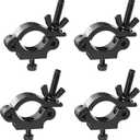 MFL. Heavy Duty Truss Clamp, 660 lb Aluminum Alloy DJ Light Clamps, Fits 1.5-2.0 Inch Truss for Stage Lighting Projector Par Lights, TUV Certificated ID: 50393001, Black, Pack of 4