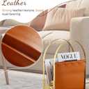 Aocii Magazine Holder, Artificial Leather Magazine Rack Floor with Golden Butterfly Hardware & Antique Brass Buckles, Bathroom Magazine Rack, Magazine Organizer for Floor Standing Home Decor