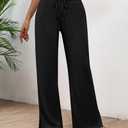 Neer 3 Pack Women's Lounge Pants Wide Leg Yoga Sweatpants with Pockets High Waisted Drawstring Lounge Loose Workout Jogger(Black, Dark Gray, Pink, Small)
