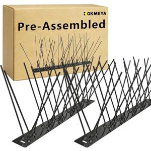 Bird Spikes,Black Install,304 Stainless Steel Bird Deterrents Spikes for Outside to Keep Birds Away Bird Scare Devices Outdoor,9.84FT 12Pcs