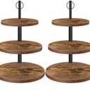 Cupcake Stand, 3 Tier Cake Stands Rustic Dessert Table Display Set Wood Cupcake Tower Cake Stand Tiered Tray Stand for Wedding Birthday Baby Shower 2 Pack