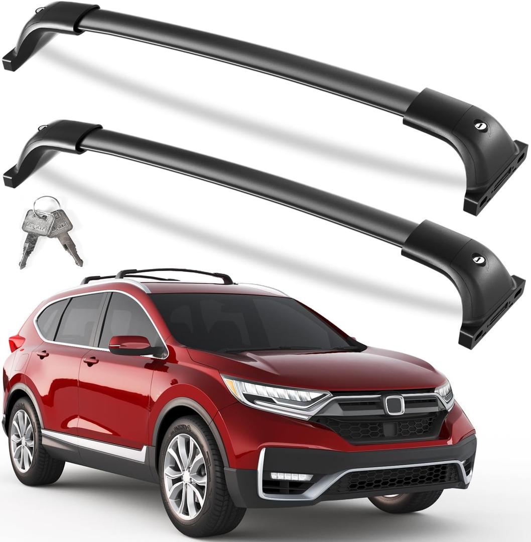KINGGERI 300lbs All Aluminum Roof Rack Cross Bars Compatible with Honda CRV 2017-2022 CR-V (Not for 2023-2026)，Lockable Heavy Duty Crossbars Rooftop Cargo Basket Luggage Kayak Snowboard Bike