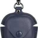 Leather Case Compatible for Samsung Galaxy Buds 2 Pro/Galaxy Buds 2/Galaxy Buds Pro/Galaxy Buds Live Protective Case with Keychain, Cute Cool Earphone Cover for Galaxy Earbuds Charging Case (Blue)