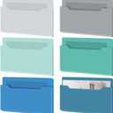 Fuutreo 6 Pcs Magnetic Wall File Organizer Magnetic Wall File Holder Refrigerator Magazine Holder for Mail Letters Paper(Aqua Green,8.3 x 13.8 Inch)