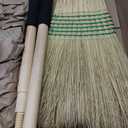 Straw Broom,Handmade Corn Broom Made from Natural Corn stalks, Outdoor Broom Equipped Wooden Handle. Natural Broom Reinforced