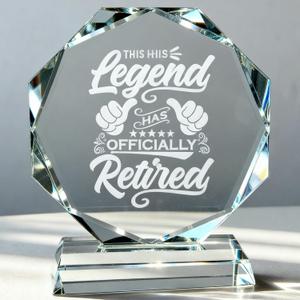 2025 Retirement Gifts for Men & Women, Crystal Plaque Keepsake with Engraved Thank You Message, Elegant Milestone Gift for Boss, Teacher, Doctor, Colleague, Friend (Retirement A)