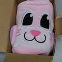 JOYIN Easter Pink Bunny Basket, Pink Rabbit Backet with Foldable Ears, Empty Soft Basket with Handle, Easter Gifts for Babies, Kids Egg Hunt, Candy Bag Party Favor Storage Container(10.9”× 7.9”× 9.4”)