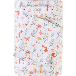 Viviland Mushroom Full Sheet Set - 4 Piece Vintage Butterfly Flower Patterned Bed Sheets - Soft, Breathable Microfiber Floral Sheets with Deep Pocket, Non-Slip Fitted Sheets & Pillowcases