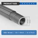 18" 3/4"MIP x 3/4"FIP Gas Line(1"OD),Gray PVC Coated Gas Connector Hose Supply,Full Flow Gas Hose for Indoor and Outdoor
