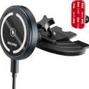 OHLPRO 15W Magsafe Car Mount Charger for iPhone 17, Fast Wireless Charging Magnetic CD Slot Holder with 3M Adhesive Base for Dashboard, Aluminum Shell, Compatible with iPhone 16 15 14 Series, Gray