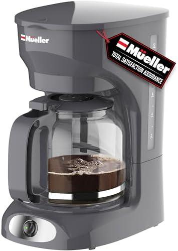 MÜELLERHOME 12-Cup Drip Coffee Maker Perfect for Home or Office, Borosilicate Carafe, Auto-Off, Reusable Filter, Anti-Drip, Keep-Warm Function, Clear Water Level Window, Gray MÜELLERHOME 12-Cup Drip Coffee Maker Perfect for Home or Office, Borosilicate Carafe, Auto-Off, Reusable Filter, Anti-Drip, Keep-Warm Function, Clear Water Level Window, Gray
