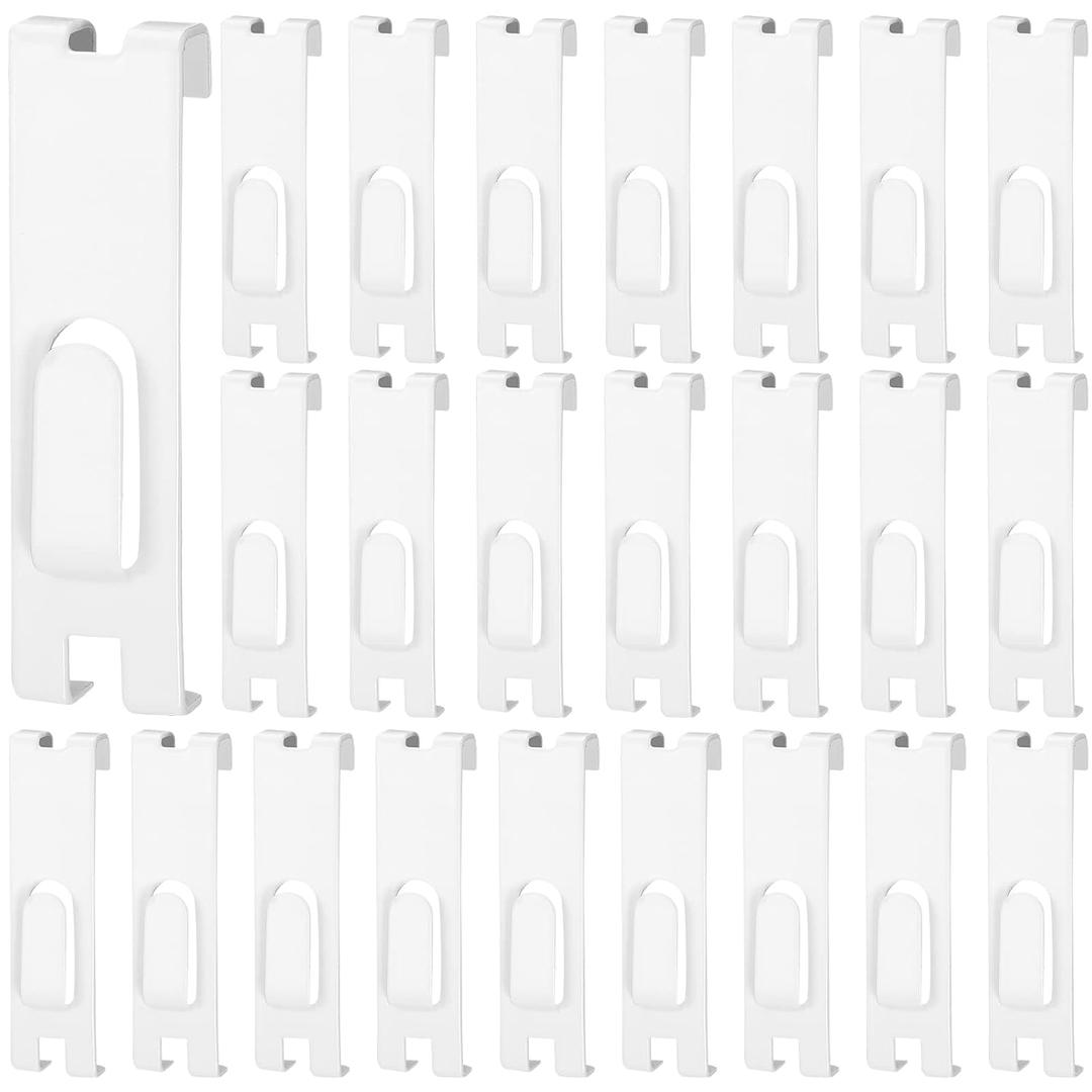 Oudain Metal Grid Wall Hangers Grid Wall Display Notch Hooks Accessories for Photo Frame Painting Arts Center(White,25 Pcs)