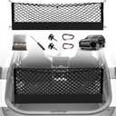Muslogy Envelope Style Trunk Cargo Net Compatible with Toyota RAV4 2019-2024 2025 Accessories Custom Fit Trunk Organizer Upgraded Storage Luggage Net with Metal Hooks
