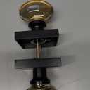 Champagne-Gold Oval-Glass Door Knobs - Interior Passage Premium Crystal Door Handles, Square Rosette Matte Black Finished(Passage)
