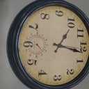 Outdoor Clock Waterproof with Thermometer Wall Clock for Patio Pool Bathroom Kitchen 16 Inch Blue